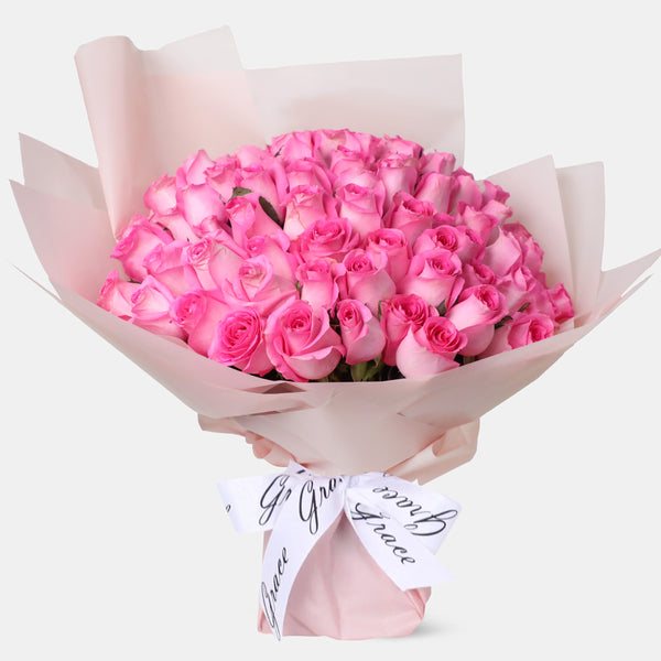 100/101 Pink Roses Bouquet