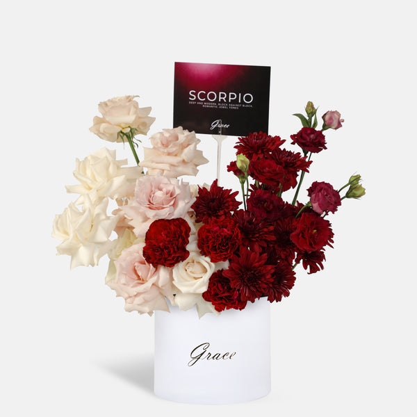 Scorpio - Burgundy in Box - Grace Flowers