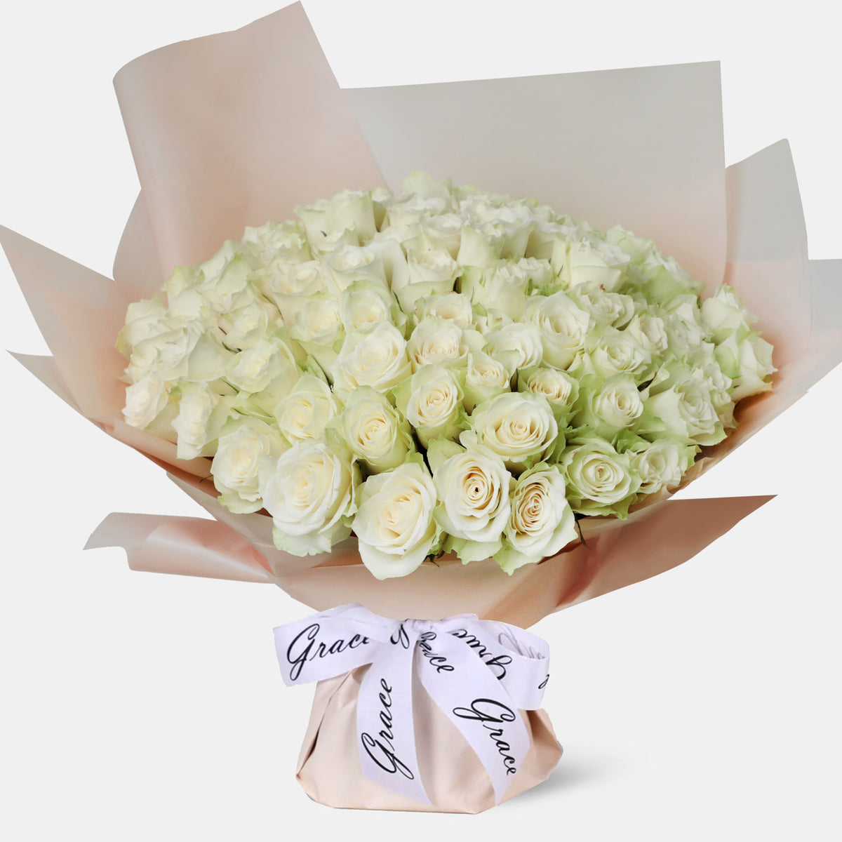 100/101 White Roses Bouquet
