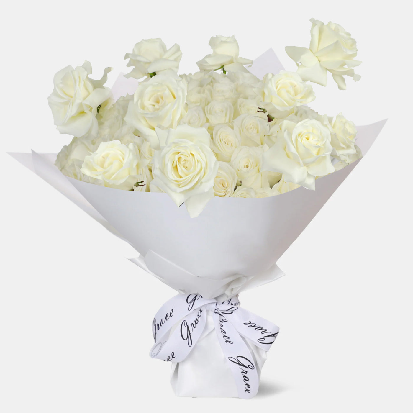 100 White Rose Elegance Bouquet