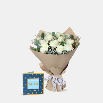 Flowers with Birthday Greetings Card