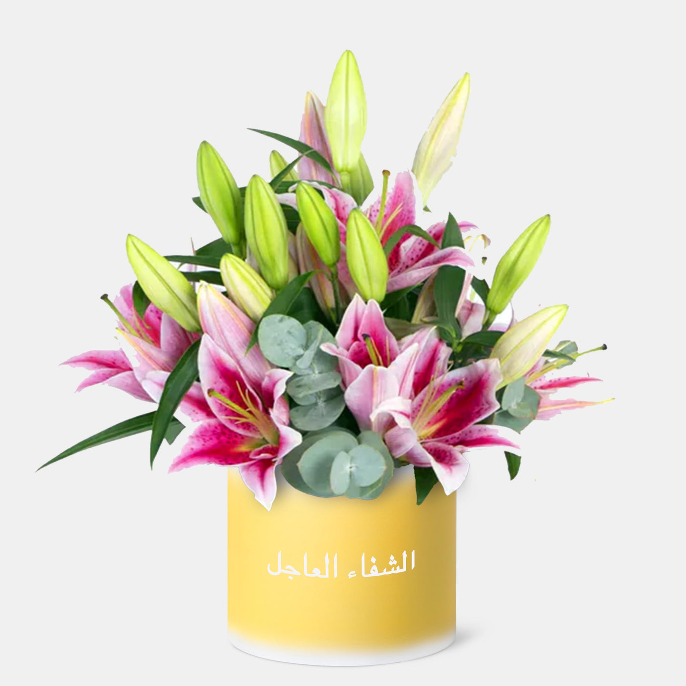 Get Well Soon Pink Lily in Box - In Arabic