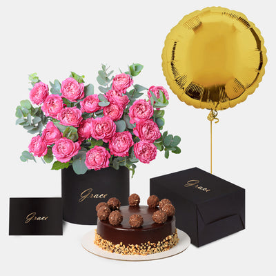 Julieta Spray Pink in Box with Cake Bundle