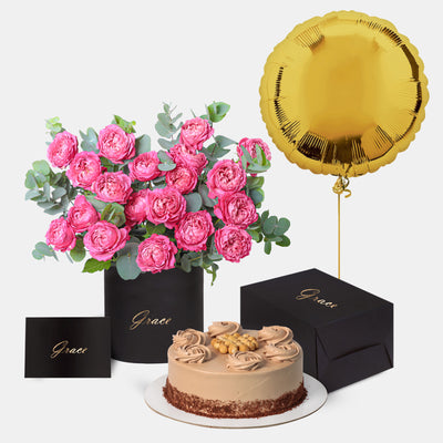 Julieta Spray Pink in Box with Cake Bundle