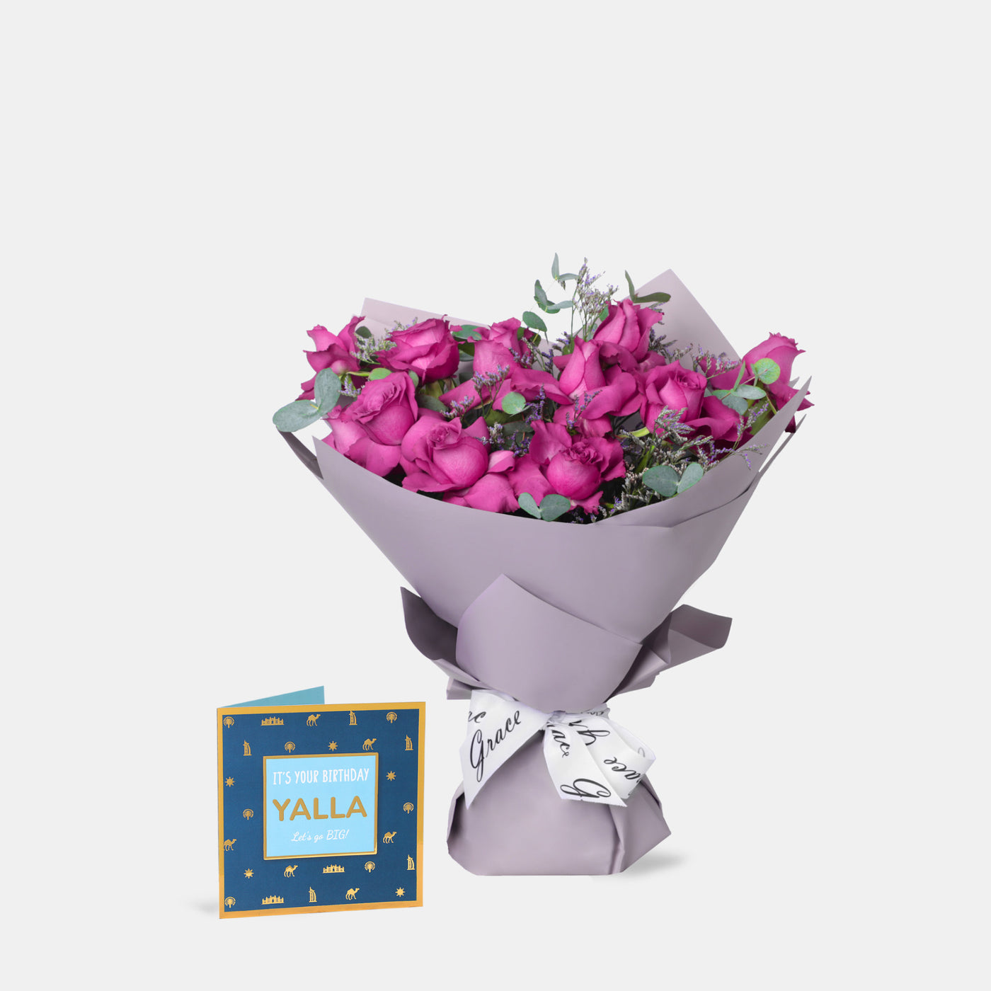 Flowers with Birthday Greetings Card