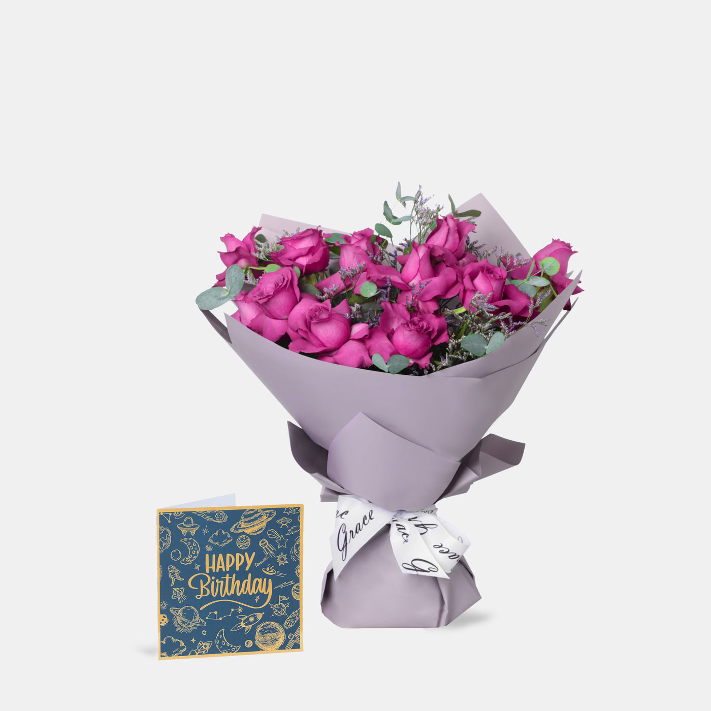 Flowers with Birthday Greetings Card