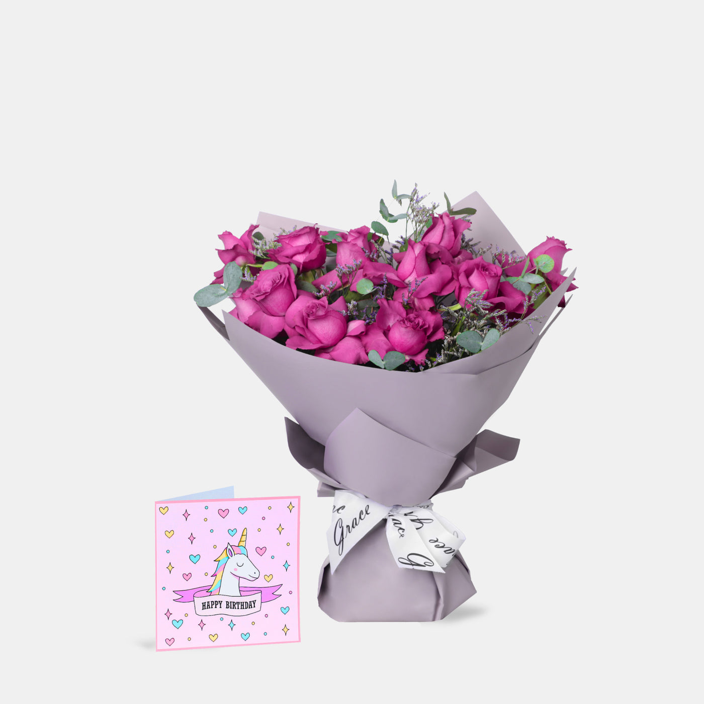 Flowers with Birthday Greetings Card