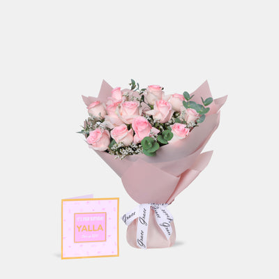 Flowers with Birthday Greetings Card