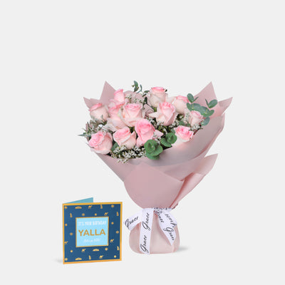 Flowers with Birthday Greetings Card