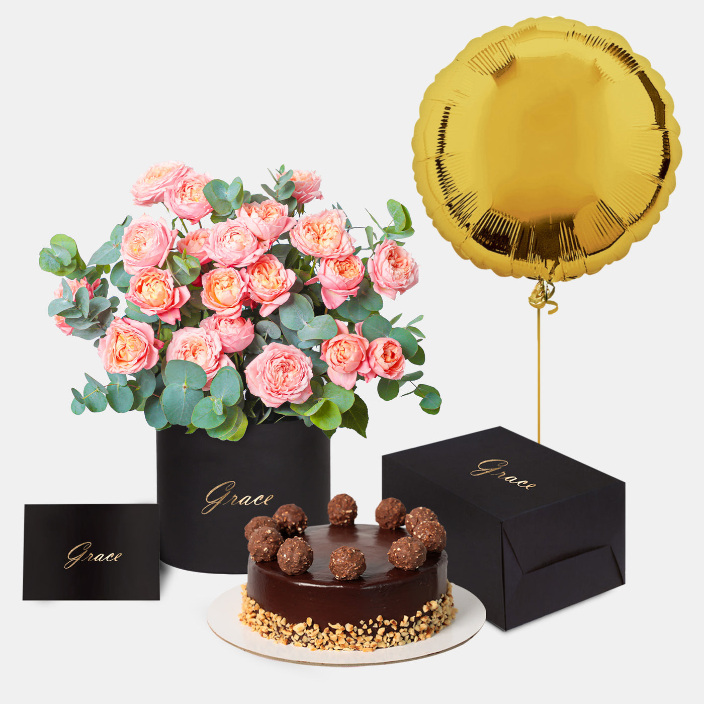 Julieta Peach in Box with Cake Bundle