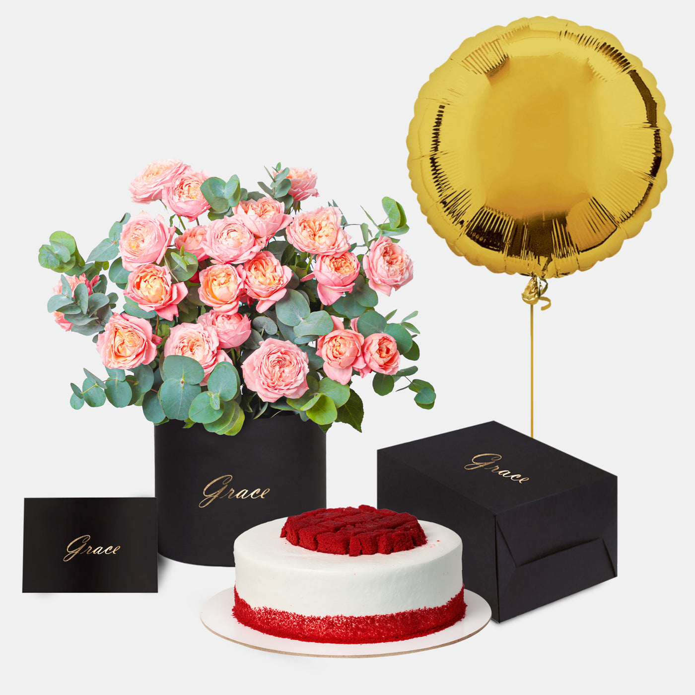 Julieta Peach in Box with Cake Bundle