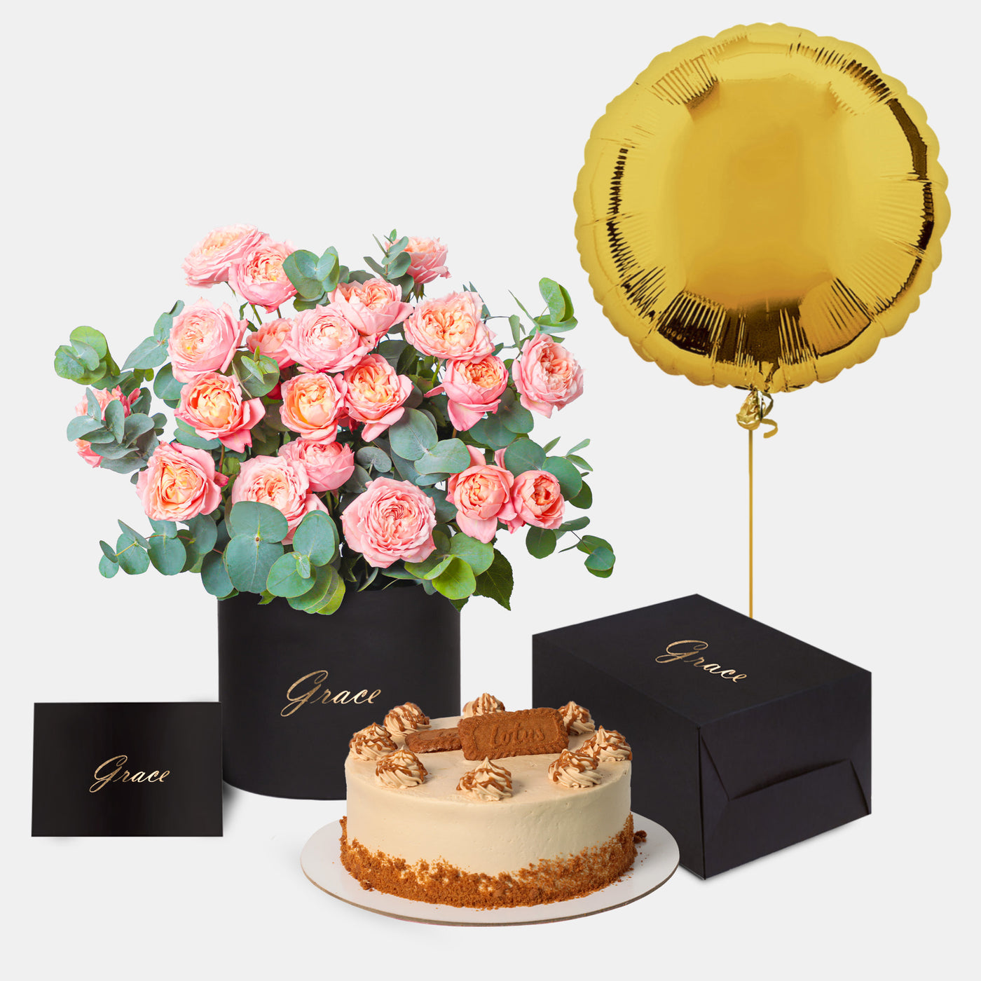 Julieta Peach in Box with Cake Bundle