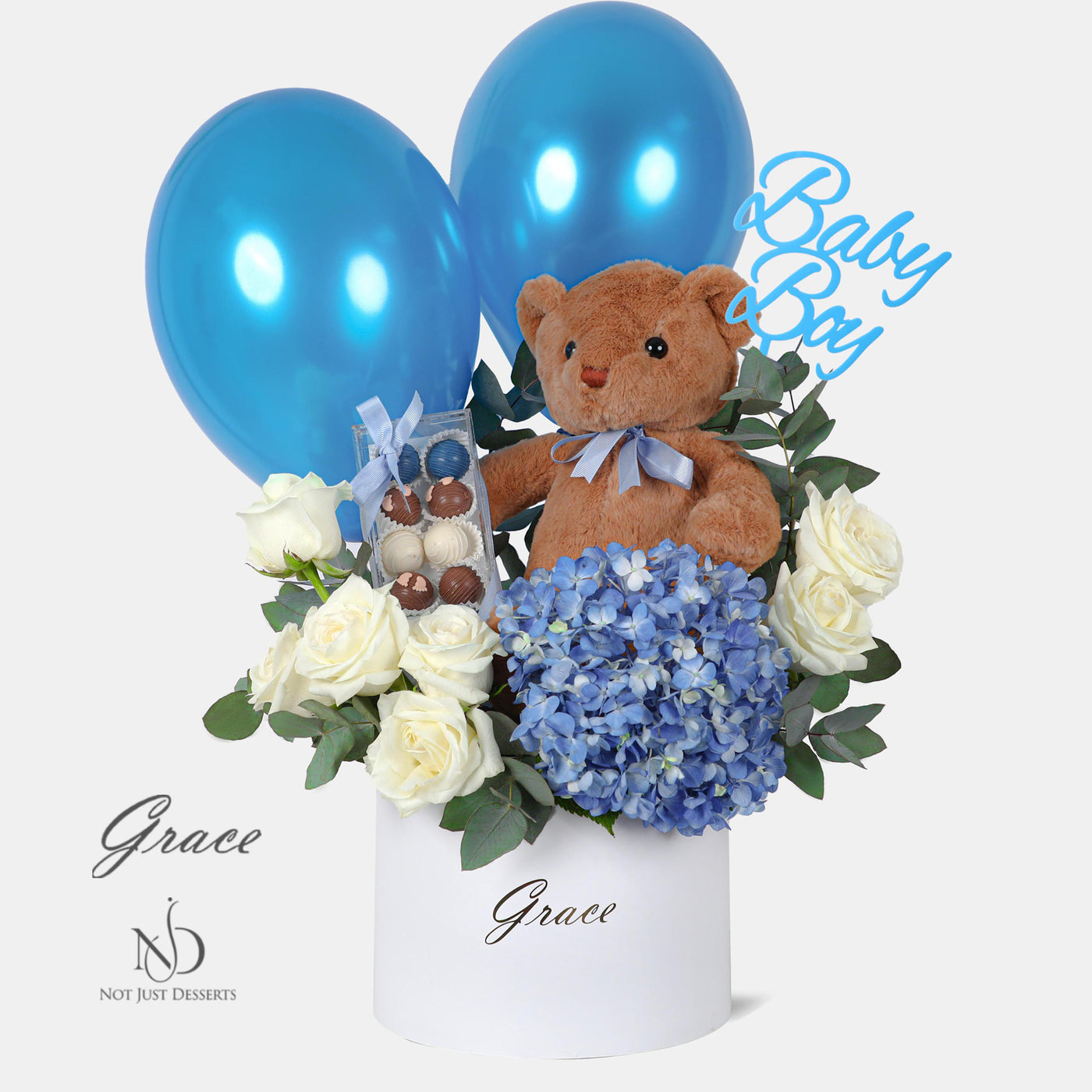 Baby Boy (Teddy Bear, NJD Truffles & Balloons)