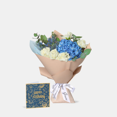 Flowers with Birthday Greetings Card