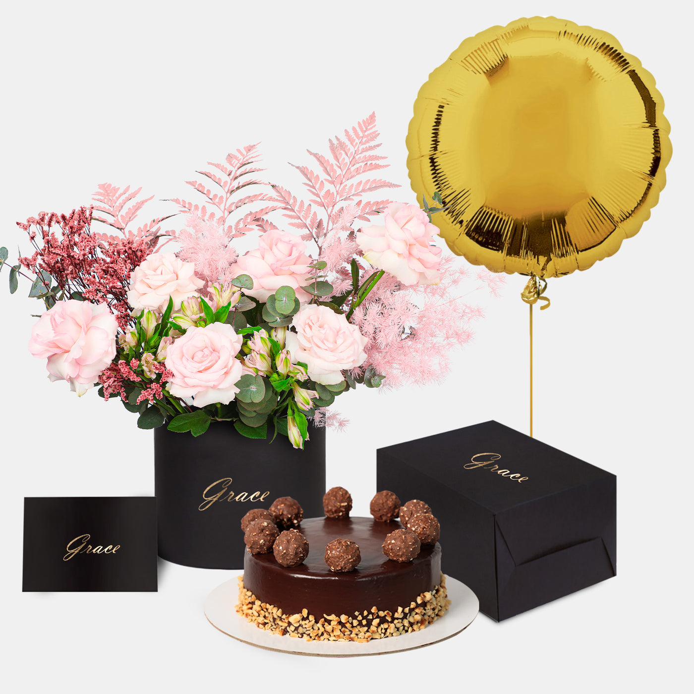 Flamingo in Box with Cake Bundle