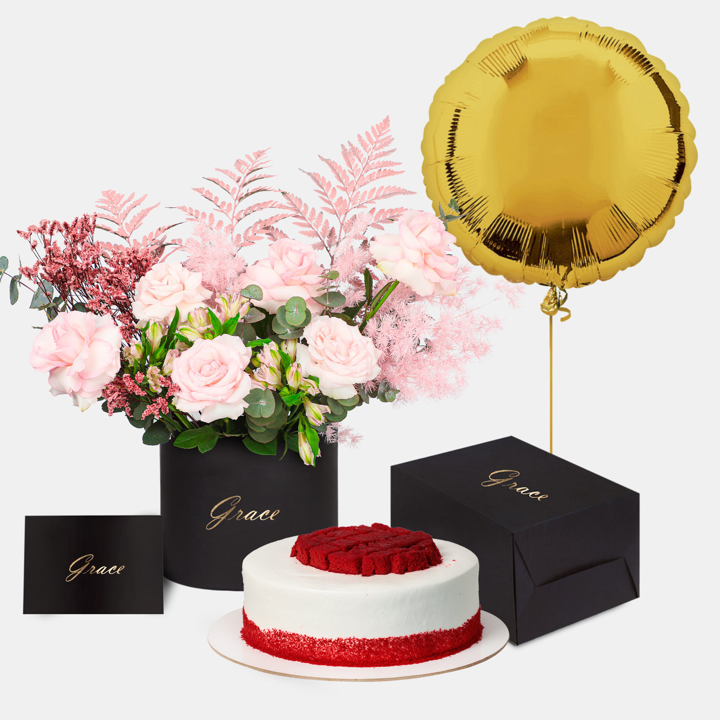 Flamingo in Box with Cake Bundle