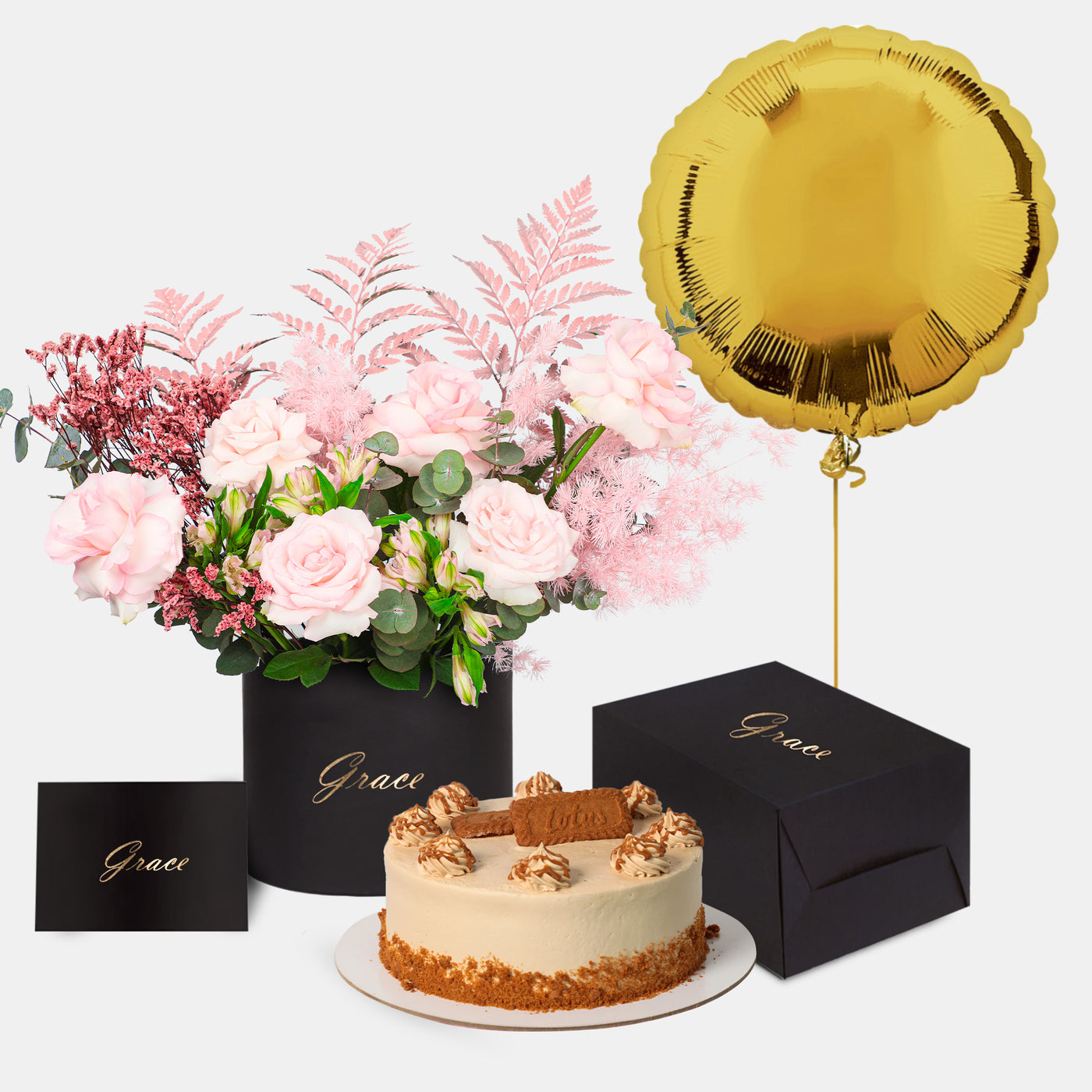 Flamingo in Box with Cake Bundle