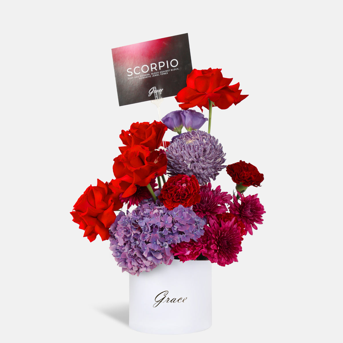 Scorpio - Deep Red in Box - Grace Flowers