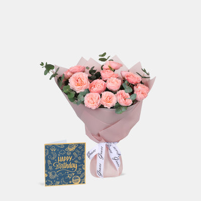 Flowers with Birthday Greetings Card