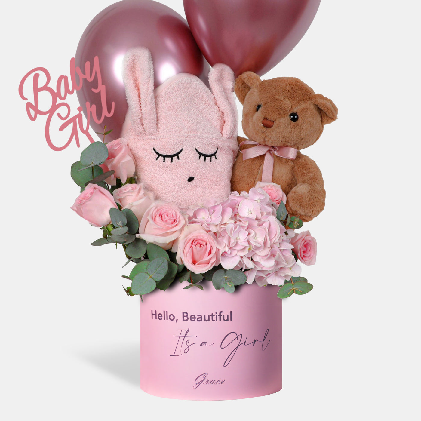 Baby Girl - (Teddy Bear & Towel)