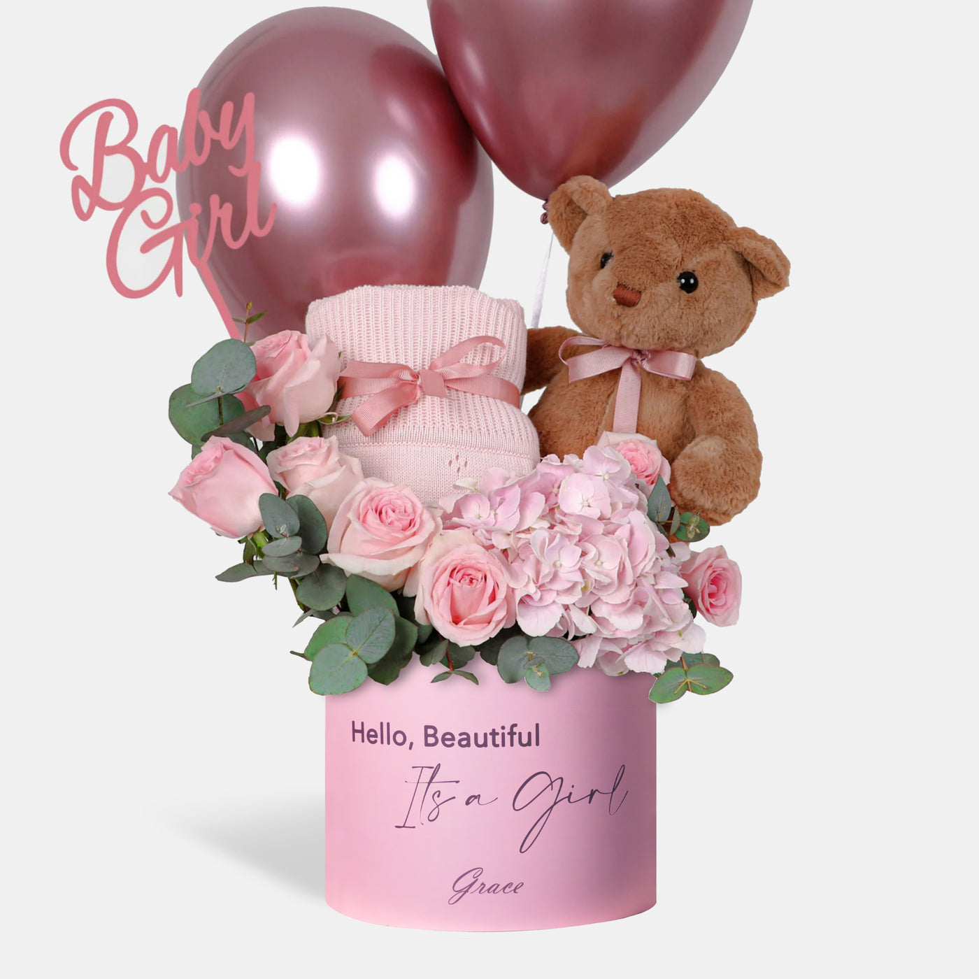 Baby Girl - (Teddy Bear & Blanket)