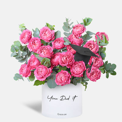You did it Juliet Pink Spray Roses in Box