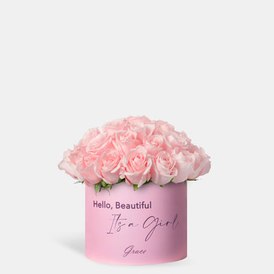 Baby Girl Pink Roses in Box