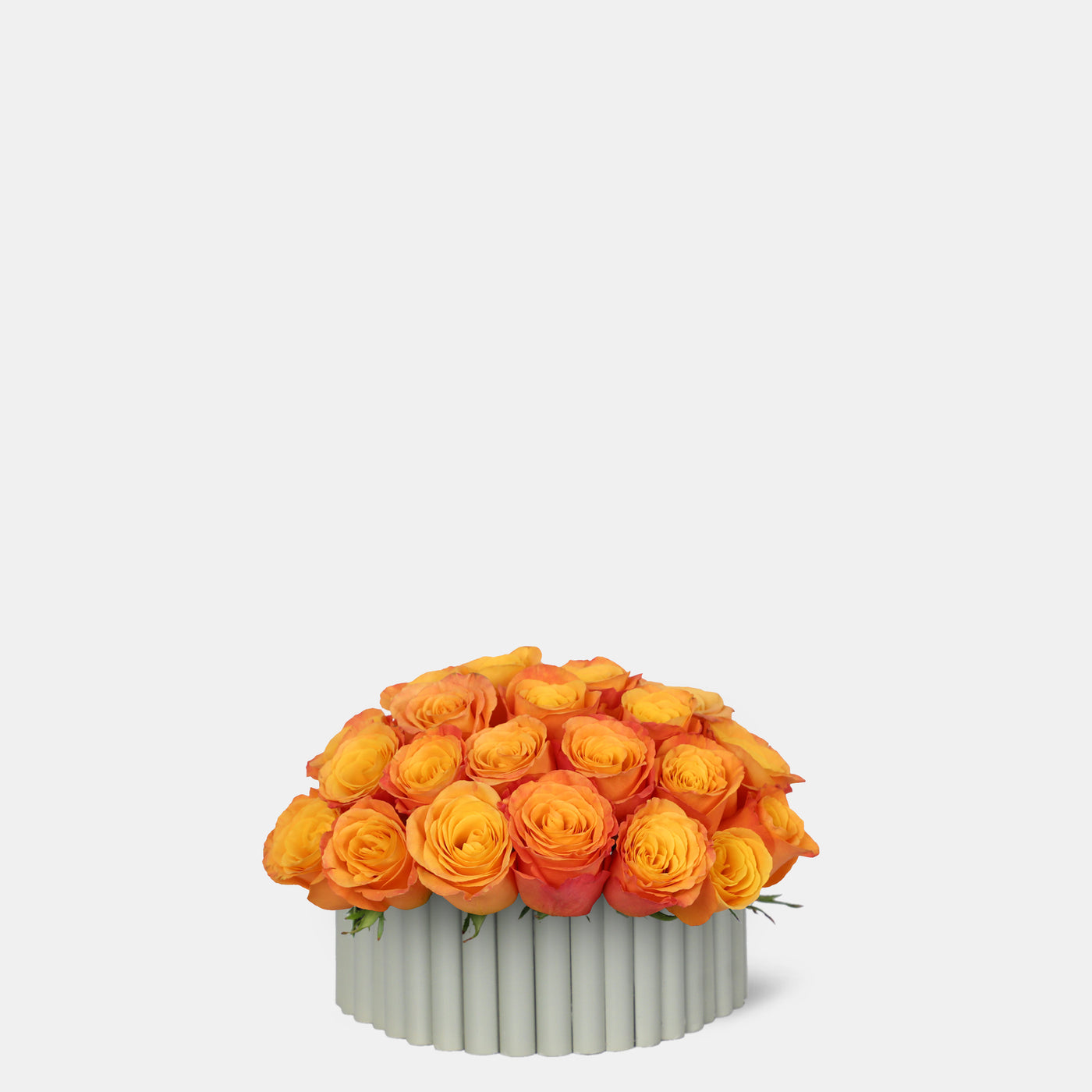 Orange Roses in wooden vase