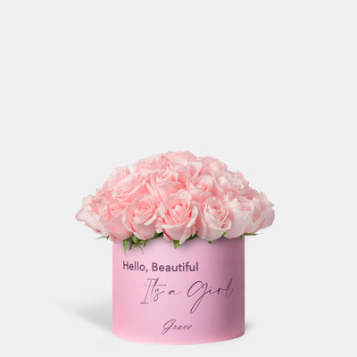 Baby Girl Pink Roses in Box