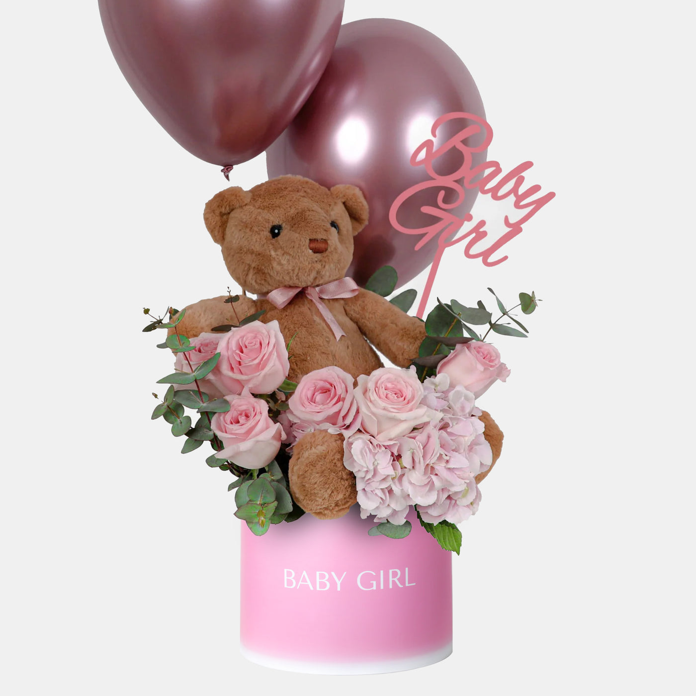 Baby Girl (Teddy Bear & Balloons)