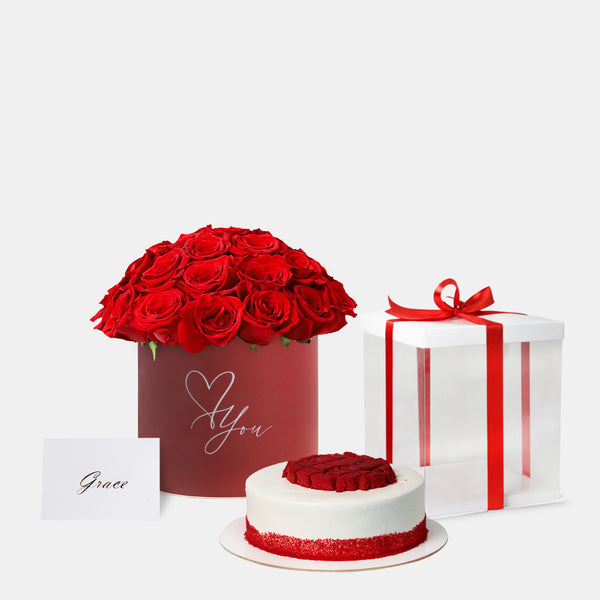 ♡ Red Roses with Cake