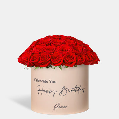 Joyful Birthday Red Roses in Box