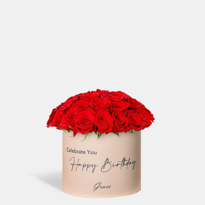 Joyful Birthday Red Roses in Box