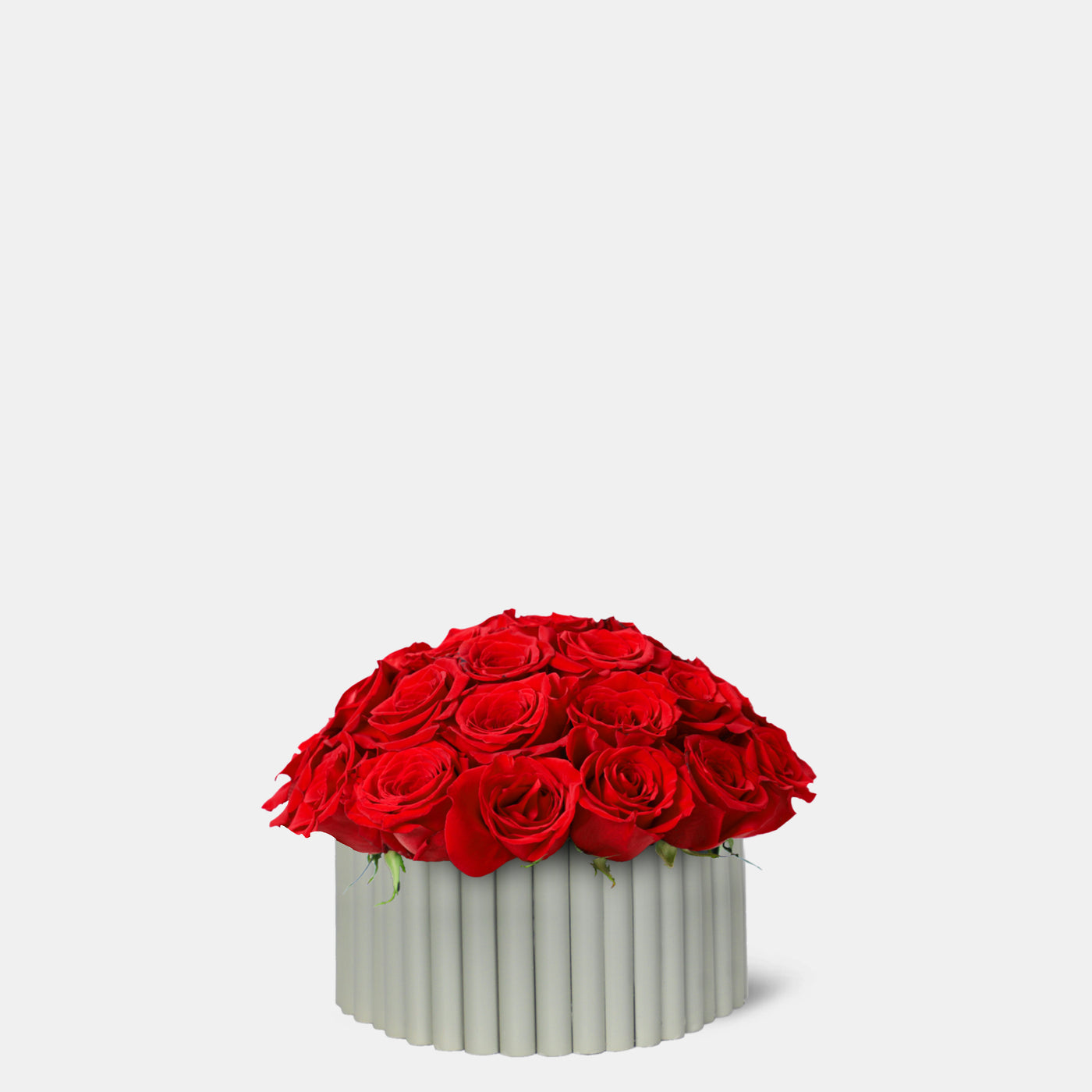 Red Roses in Wooden vase