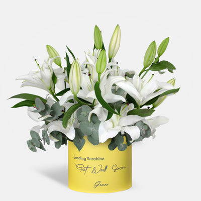 Get Well Soon White Lily in Box