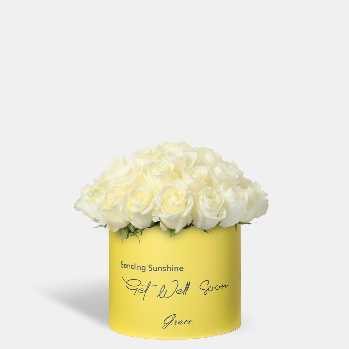 Get well Soon White Roses in Box