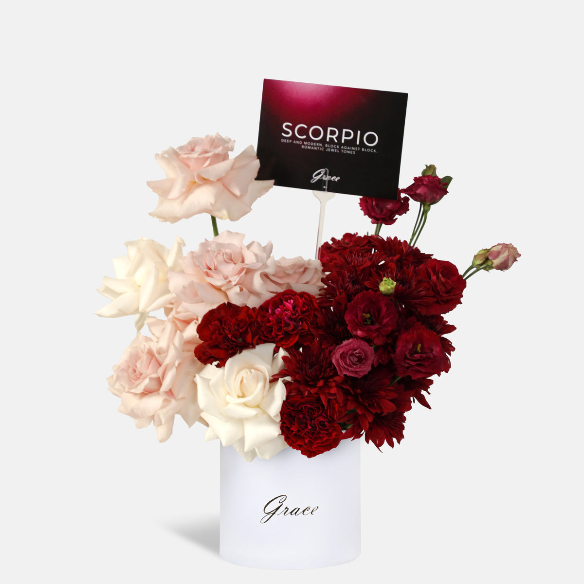 Scorpio - Burgundy in Box - Grace Flowers