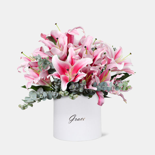 Pink Lilies in Box