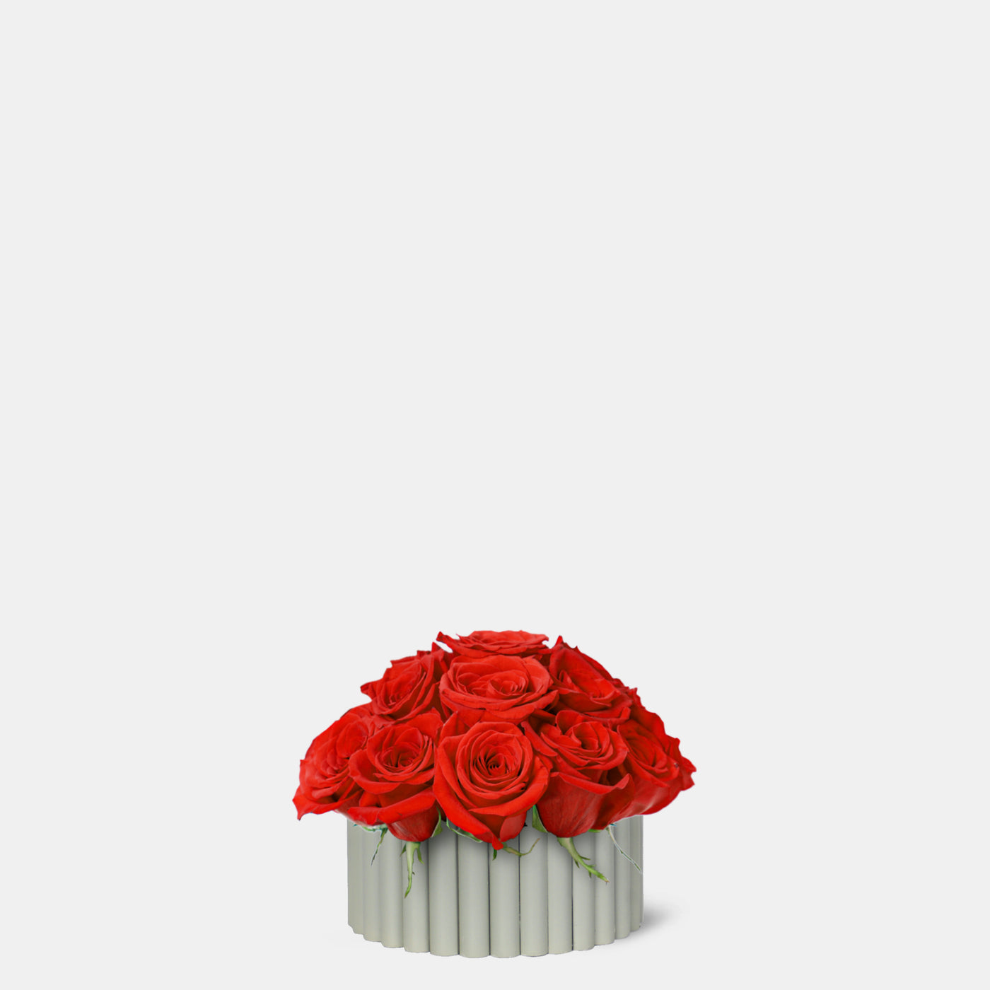 Red Roses in Wooden vase