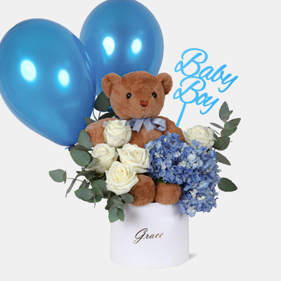 Baby Boy (Teddy Bear & Balloons)